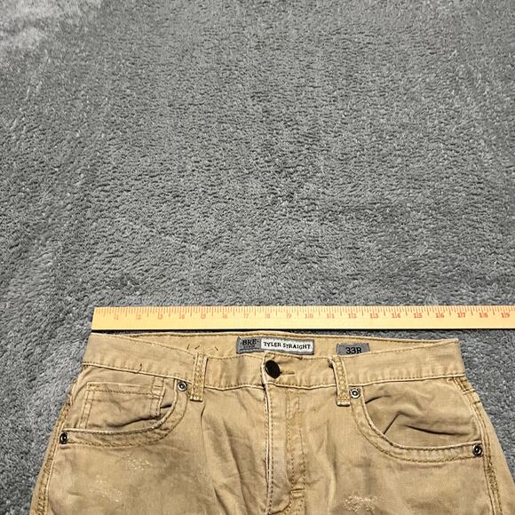 BKE Jeans Mens 33 (33x30) Khaki Tan Tyler Straight Buckle Chino Pants - Picture 7 of 10